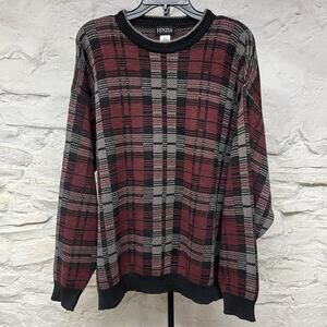 Vtg 90s Crewneck Grandpa Grunge Sweater Boxy Fit 100% Cotton Made In USA Fenzia